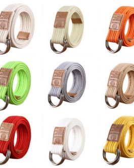 Canvas Thicken Double Ring Buckle Belt