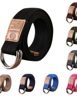 Canvas Thicken Double Ring Buckle Belt