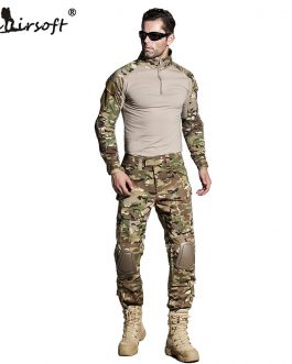 Camouflage Combat Pant With Knee Pads